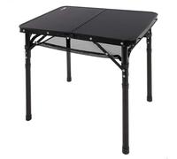 AKTIVE Petite Table Pliante, Noire, 60X45X27, 56 cm, Hauteur Réglable, Butées Antidérapantes, Supporte 30 kg, Poignées de Transport, Comprend Un Filet auxiliaire Amovible, Tables de Camping, Plage