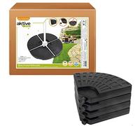 AKTIVE Pied de Parasol Rond Rechargeable, 4 Pièces, 48X48X7,5 cm, Capacité Totale 60 L, Plastique Résistant, Compatible avec Les Barres Transversales