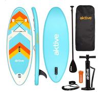 AKTIVE Planche à pagaie Gonflable Junior 213 x 71 x 10 cm, supporte 200 kg, gonfleur avec manomètre, pagaie réglable, kit de réparation, Sac à Dos, Accessoires de Plage (54370)
