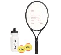 AKTIVE, Raquette de Tennis Adulte Plus de Balles Plus de Bouteille, 27,5X63 cm, 230 grammes, Très Léger et Durable, Aluminium, Sac de Raquette avec Bandoulière, Sport, pour Débutants (54198)