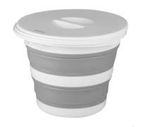 AKTIVE Seau pliable 5 litres, format circulaire, Ø25 x 20 cm, avec couvercle et fermeture de sécurité, pliage compact, sans BPA, boîte de rangement portable, pour maison, camping et pique-nique (63116