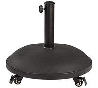 AKTIVE Support de Parasol Rond avec Roues, Base Ciment 25 kg, Tube Acier réglable Ø35-48 mm, résistant aux intempéries, diamètre 50 cm, Couleur Noir (53899)