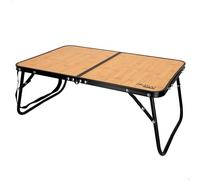 AKTIVE Table Basse Pliable, 60X40X25 cm, Effet Bambou, avec Serrure de Sécurité, Structure en Aluminium, Plateau en Bois MDF, Supporte 20 kg, Poignée et Sangle de Transport