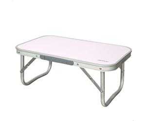 AKTIVE Table Basse Pliante, 56x34x24 cm, Couleur Mauve, Structure en Aluminium, Plateau en Bois MDF, Supporte 30 kg, Léger, Poignée de Transport Pratique, Tables de Camping, de Plage et de Jardin