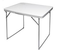 AKTIVE Table de Camping Pliante, Table Légère, Pieds Pliants, 80X60X70 cm, Bois MDF, Cadre en Acier, Blanc, Poignée de Transport, Camping