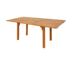 AKTIVE Table de jardin extensible rectangulaire en acacia pour 6 convives