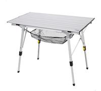 AKTIVE Table Pliante, 90X51X45, 70 cm, Pieds Télescopiques, Butées Antidérapantes, Plateau et Structure en Aluminium, Supporte 30 kg, Maille Amovible, Tables Pliantes, Camping, Plage