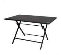AKTIVE Table Pliante de Jardin 120 x 75 x 70 cm, Acier Noir résistant, Trou pour Parasol (Non Inclus), Convient pour 4 Personnes, Max 30 kg, idéale pour extérieur et intérieur, Jardins et terrasses