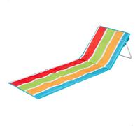AKTIVE 62681 Tapis de Plage avec Dossier, rembourré, supporte 110 kg, Pliable, Structure Acier, Tissu Oxford, poignée d'épaule, Chaise Longue inclinable, 155 x 52 x 40 cm, Multicolore