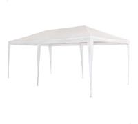 AKTIVE Tente de Jardin Blanche 6X3 M, Gazebo d'Extérieur, Structure en Acier Ø24 et Ø18 mm, Toit en Polyéthylène, Étanche, Comprend 8 Piquets, Montage Rapide et Facile sans Outils (53992)