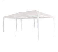 AKTIVE Tente de Jardin Blanche 6X3 M, Gazebo d'Extérieur, Structure en Acier Ø24 et Ø18 mm, Toit en Polyéthylène, Étanche, Comprend 8 Piquets, Montage Rapide et Facile sans Outils (53992)