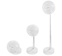 AKTIVE 61588 Ventilateur sans fil, pliable compact, 19,7 x 19,7 x 97,5 cm, 4 modes d'air, 2-6 heures, tube télescopique 36-83 cm, chargeur USB inclus, rechargeable en 4,5 h, position de verrouillage