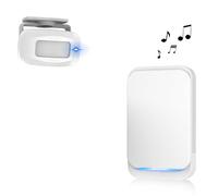 Aktivstar Détecteur de Mouvement avec Alarme pour entrées/capteur de Mouvement pour Maison et Commerce, Sonnette sans Fil pour Porte, Alarme de sécurité, détecteur de présence Portable，Blanc