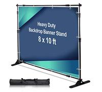 AkTop 3 x 2,4 m Kit de support de toile de fond robuste, réglable pour photographie et répétition pour fêtes, foires commerciales portables avec sac de transport