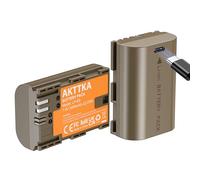 AKTTKA Batterie LP-E6 (2 pcs) avec câble USB-C 2-en-1, 3000mAh, Compatible Canon LP-E6/LP-E6N, EOS 5D II/III/IV, 6D/6D II, 7D/7D II, 60D/70D/80D/90D et Plus
