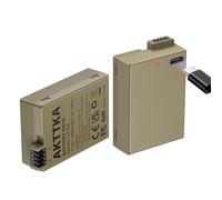AKTTKA Batterie LP-E8 Lot de 2 (1980mAh) avec câble de Charge USB-C 2-en-1 - Compatible avec Canon EOS Rebel T2i/T3i/T4i/T5i, Kiss X4/X5/X6i/X7i, EOS 550D/600D/650D/700D