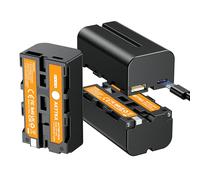 AKTTKA Batterie NP-F550 (3PCS) - Fonction de Power Bank Prise en Charge - 2600mAh à Grande Capacité avec Interface USB-C - Adaptée pour Sony NP-F550 F570 F750 F770 F930 F950 F960 F970