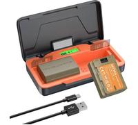 AKTTKA Batterie NP-FZ100 3000mAh (2 Pack) + Chargeur 20W pour Sony A7/A9/FX3, Écran LCD, Organisateur SD.