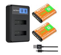 AKTTKA Batterie Rechargeable NP-BX1 (Lot de 2, 1380mAh) et Chargeur Double avec Entrée Type-C et Écran LCD-Compatible avec Sony ZV-1, Cyber-Shot DSC-RX100 II/III/Ⅳ/Ⅴ/Ⅵ/Ⅶ/VA, DSC-RX100M II, RX1