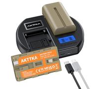 AKTTKA Batteries NP-F550 3000mAh Double Pack + Chargeur Rapide PD18W Double pour Sony NP-F550/570/530/750/330, avec Écran LCD et Compatibilité DSLR/Hybride