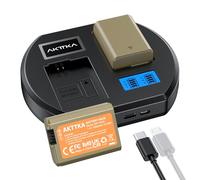 AKTTKA Batteries NP-FW50 1800mAh Lot de 2 + Chargeur Rapide 10W USB-C - Compatibles avec Sony Alpha A6000 A6300 A6400 A6500 ZV-E10 A7 II A7R II A7S II RX10 II III IV NEX-5/6/7