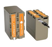 AKTTKA Lot de 2 NP-F960 Batteries Rechargeables 8890mAh pour Sony NP-F970 NP-F550 F570 F750 F770 F930 F950 F960 - Charge Rapide USB-C et Sortie USB-A pour Caméra, Caméscope, Lumières LED, Moniteurs