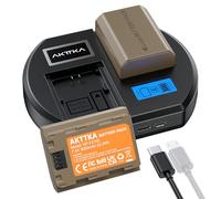 AKTTKA NP-FZ100 Batteries 3000mAh Pack de 2 & Chargeur Rapide PD18W Double Fente pour Sony A7M3/A7M4/A7R3/A7R4/A7R5/A7S3/A7C/A7C2/A9/A9M2/A9M3/FX3/FX30, Écran LCD & Compatibilité DSLR/Hybride