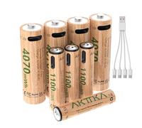 AKTTKA Piles AA & AAA Rechargeables Lithium 1.5V, 4X 4070mWh AA & 4X 1100mWh AAA Batterie Rechargeables avec USB C Câble, 2H de Charge Rapid