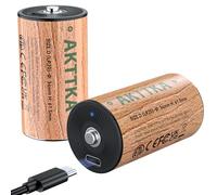 AKTTKA Piles Rechargeables D/LR20 12950mWh Lithium 1,5V Accu, Type D Baby D LR20 Batterie Grande Capacité avec Câble de Charge de Type C Rechargeable, Faible Auto-Décharge Longue Vie (2 Piles)