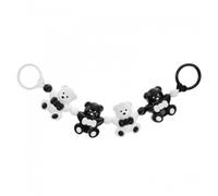 AKUKU Hochet, pendentif landau ours noir et blanc