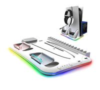 Base de charge multifonctions CYBER A01 RGB pour PS5 et PS5 Slim Blanc