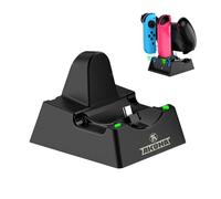 AKUMA Cyber V02 Station de Charge pour Nintendo Switch - Manette Pro Controller, Joy-Cons, Switch/Switch OLED/Switch Lite Chargement Intelligent - Noir