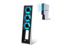 AKUMA Cyber W02 - Ventilateur PS5 Slim Silencieux avec 3 Ventilateurs, LED Automatique, USB 3.0 - Compatible PS5 Slim Digital & Disc
