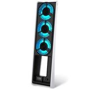 AKUMA CYBER W02 -Ventilateur rétroéclairé compatible PS5 SLIM avec 3 Ventilateurs et un port USB 3,0 Externe Blanc