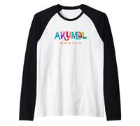 Akumal Mexico Design typographique rétro Manche Raglan