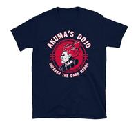 Akuma's Dojo Men's T-Shirt - Street Fighter Gamer Tee Retro Gaming Tee Shirts Navy M 106