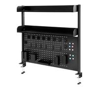 Akuoyiexemye Étagère de bureau à 2 niveaux - 100 × 12,5 × 95 cm - Organiseur de bureau à clip - Pegboard clipsable - Pas de perçage - Noir