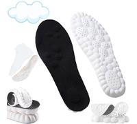 Akupoint Semelles intérieures 4D Cloud Technology - Super douces et ultra confortables - Pour chaussures de sport 4D - Massage pour soutien des pieds et des articulations - Pointure 45-47
