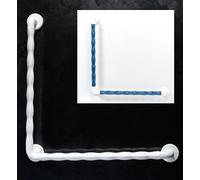 AKW - Barre d'appui ergonomique coudée 90° 600x600mm blanche (Accessibilité PMR)