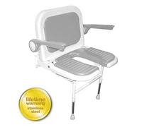 Akw International - Siege de douche rabattables Serie 4000 rembourre en U avec dossier et accoudoirs 582x485x640mm. gris Ref 04260P