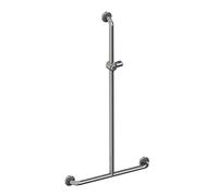 AKW - Main courante de douche en T chromée avec support douchette 600 x 1200 mm - AKW - 01245-HD