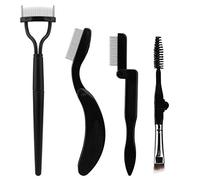 Akwox 4 Pièces Peigne à Sourcils Pliant et Pinceau À Sourcils Séparateur de Cils en Acier Peigne Brosse à Sourcils Brosse de Toilettage pour Fournitures de Maquillage Applicateur Mascara Eyelash Comb