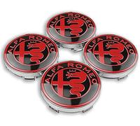 AKXBEFU 4 Pcs Cache-Moyeux pour Alfa Romeo Giulietta Spider GT Giulia Mito 147/156/159/166 Stelvio 60mm, Centre de Jante Capuchons, Cache Moyeu Centre de Roue, Bouchon de Jante, Enjoliveur de Voiture