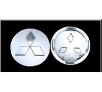 AKXBEFU 4 pièces Cache-Moyeux pour Mitsubishi Outlander Pajero 60MM, Centre de Jante Capuchons, Cache Moyeu Centre de Roue, Bouchon de Jante, Enjoliveur de Voiture