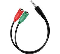 Câble adaptateur Akyga AK-AV-08 audio [1x Jack mâle 3.5 mm - 2x Jack femelle 3.5 mm] 15 cm noir