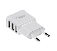 akyga AK-05 Chargeur Prises ch avec 3 x Port USB 5 V/3.1 A/15 W Blanc