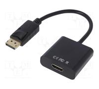 Akyga AK-AD-11 DisplayPort / HDMI Adaptateur [1x HDMI femelle - 1x DisplayPort mâle] noir 4K UHD 15 cm