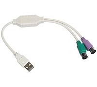 - Adaptateur clavier/souris - PS/2 (F) pour USB (M) - 25 cm - blanc