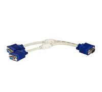 Akyga AK-AD-20 Adaptateur de câble VGA Y mâle vers 2 x femelle Bleu