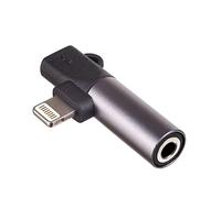 AKYGA AK-AD-63 Adaptateur de Casque Lightning vers Lightning/Jack 3,5 mm pour iPhone Noir